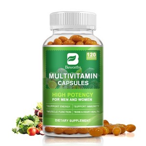 B Beworth Multivitamin Capsules Daily Vitamin Supplement - Brain Heart Health Immune Support - 120ct - 1 of 4