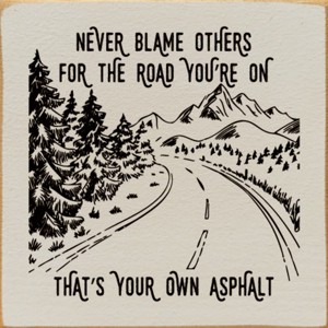 Slickblue Funny Road Quote Wood Sign – Rustic Humor Decor for Wall or Shelf – 7x7 Inches, 10 Color Options - 1 of 3