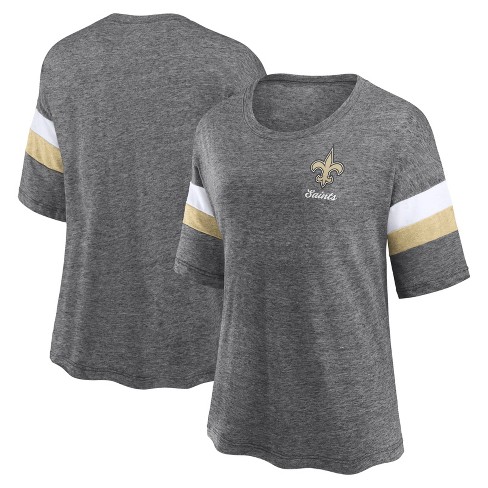 Nfl New Orleans Saints Women's Weak Side Blitz Marled Left Chest Short  Sleeve T-shirt : Target