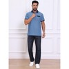 INSPIRE CHIC Men's Golf Short Sleeve Western Retro Stretch Color-Block Business Polo Shirt - 2 of 4