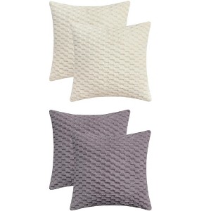 REGALWOVEN 4 Pcs Soft Fuzzy Plush Decorative Throw Pillow Covers for Sofa Couch Bed Living Room - 1 of 4