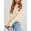 Coolmee Womens Turtleneck Sweaters Casual Long Sleeve Pullover Chunky Knit Jumper Tops - 3 of 4