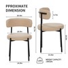 Homy Casa Set of 4 Teddy Upholstered Dining Chairs with Metal Legs, Modern Cozy Style, Beige - 3 of 4
