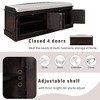 PAGED Classic 4-Door Storage Bench with Linen Cushion, Entryway Ottoman with Storage, Magnetic Closure Shoe Bench with Adjustable Shelves - 4 of 4