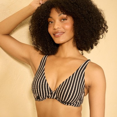 Shade & Shore Women's Striped Ribbed Demi Underwire Bikini Top - Shade & Shore™ Multi 36C — фото 3