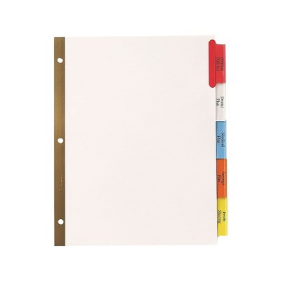 Staples Big Tab Paper Dividers 5-Tab Multicolor (13489/11121)