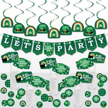 Big Dot of Happiness Shamrock St. Patrick's Day - Saint Paddy’s Day Party Supplies Decoration Kit - Decor Galore Party Pack - 51 Pieces