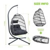 PAGED Indoor Outdoor Swing Chair with Foldable Design and Chains,Egg Chair for Patio,Porch,Garden - 3 of 4