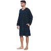Ashford & Brooks Mens Flannel Plaid Long Sleep Shirt Henley Nightshirt - 2 of 4