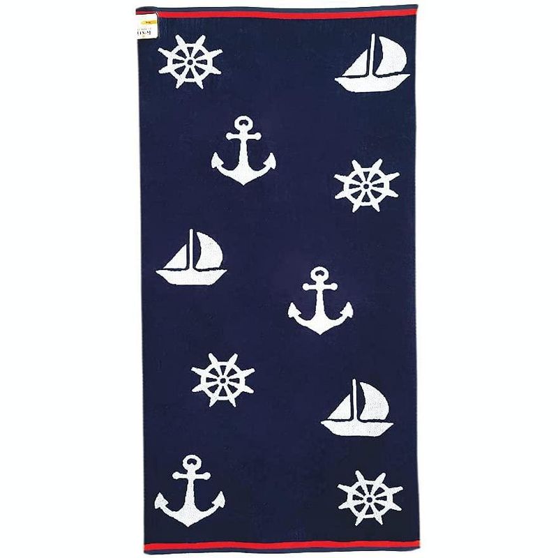 Kovot Beach Towel, 100% Cotton Towel, 31" x 63", Super Soft, Ultra Absorbent, Quick Dry and Machine Washable Beach Towels (Ahoy), 5 of 6
