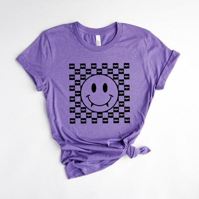 Simply Sage Market Women's Halloween Bat Smiley Face Short Sleeve Graphic Tee