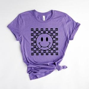 Simply Sage Market Women's Halloween Bat Smiley Face Short Sleeve Graphic Tee - 1 of 4
