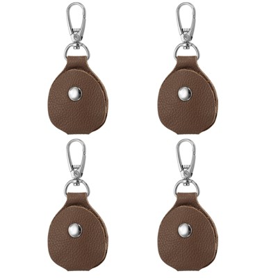 Unique Bargains Genuine Leather Portable Metal Buckle Key Fob 4 Pcs