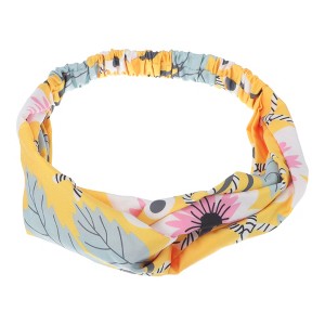 Unique Bargains Women's Fashion Leaf Pattern Cross Elastic Hairband 1 Pc - 1 of 4