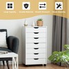 Costway 7 Drawer Chest Storage Dresser Floor Cabinet Organizer with Wheels  White