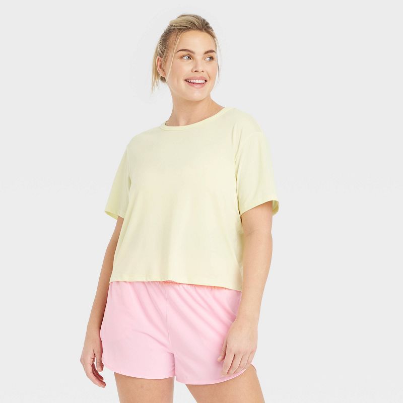 Women's Essential Crewneck Short Sleeve Top - All In Motion™, 3 of 9