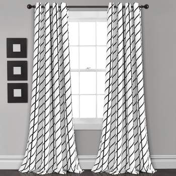 Set of 2 Feather Arrow Geo Light Filtering Window Curtain Panels - Lush Décor