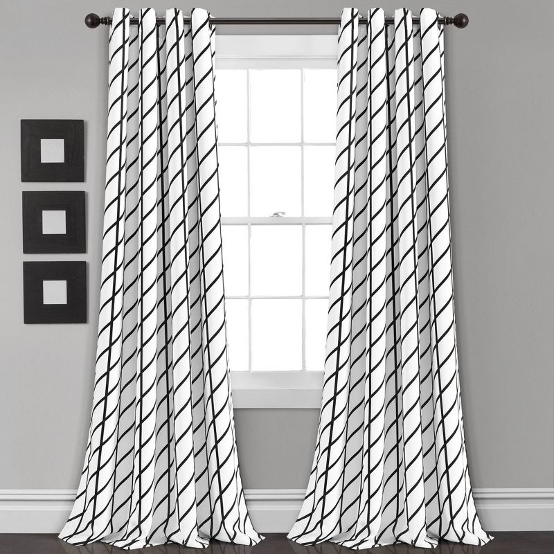 Set of 2 Feather Arrow Geo Light Filtering Window Curtain Panels - Lush Décor, 1 of 10