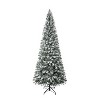 Home Imports Emporium 7.5ft Slim Snow Flocked Christmas Tree with Lights, Skinny Pencil Christmas Tree Prelit with 1102 Branch Tips, 350 Warm Lights - 4 of 4