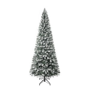Home Imports Emporium Salzburg Frosted Slim Pre-Lit Artificial Christmas Prelit Tree, Green - 1 of 4