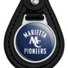 Marietta College Pioneers Logo Black Leather Keychain - 3 of 4