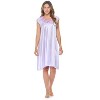 Casual Nights Women's Cap Sleeve Rose Satin Tricot Nightgown - 2 of 4