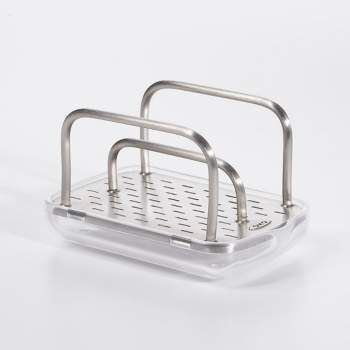 Home Basics 3 Piece Vinyl Coated Steel Dish Drainer with Drip Tray, Silver,  1 Unit - Kroger