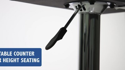 Sleek Black Vinyl and Chrome Adjustable Swivel Barstool