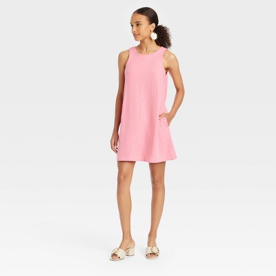 The Espresso Escape Linen Mini Shift Dress