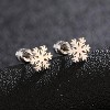 Snowflake Christmas Stud Earrings - Titanium Screw Back, Surgical Steel Post, Hypoallergenic Helix Jewelry - 2 of 4