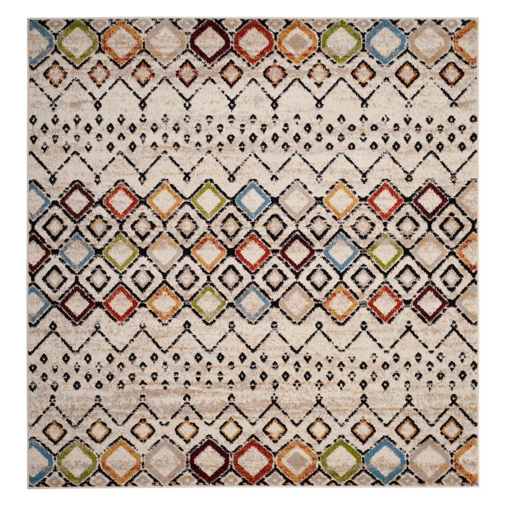 5'1inx5'1in Geometric Square Area Rug Ivory - Safavieh