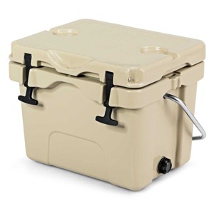 Tangkula 16Quart Ice Chest High Performance Insulated Cooler Portable Design Khaki - 1 of 4