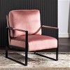 CAVINAS PU Leather/Microfiber/Velvet Upholstered Accent Chair with Metal Frame,Mid Century Arm Chair with Cushion for Bedroom,Reading Room - 2 of 4