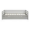 PAGED Twin Size Daybed Modern Simple Wooden Bed Frame with Trundle for Bedroom and Living Room, Gray - 4 of 4