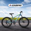AENKYO 24-Inch Fat Tire Mountain Bike for Adults & Youth, Shimano 7-Speed, All-Terrain, Dual Disc Brakes Trail & City Ride - Blue/Green - 2 of 4