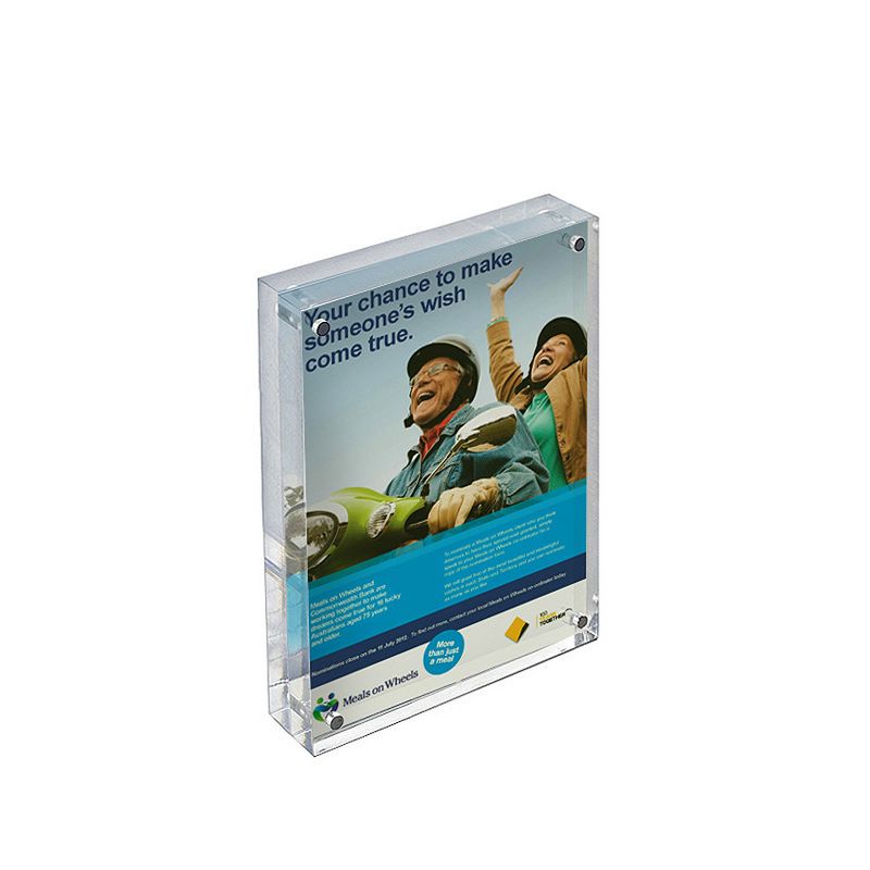 Azar Displays Clear Acrylic Magnetic Photo Block Frame Set with TWO 5x7 size Frames, 5 of 12