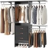 Besiost 120-In Closet Organizer with Wood Drawers, Closet System with Hanging Rods and Storage Shelves - 4 of 4