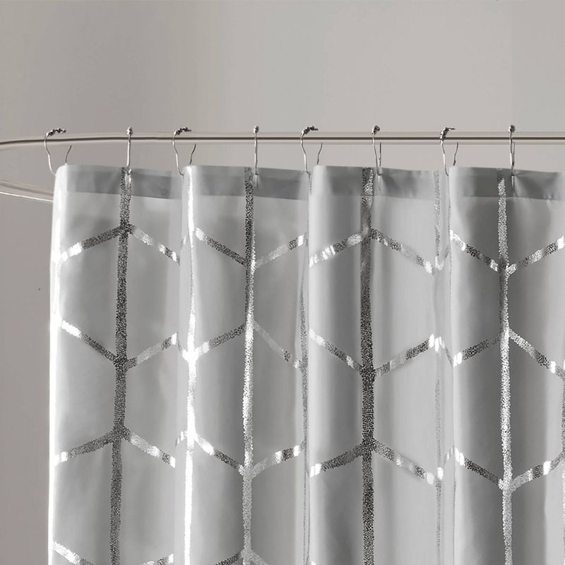 Arielle Printed Metallic Shower Curtain, 4 of 6