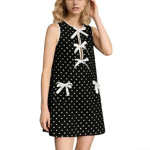 blue dress for baby girl Nellie Mini Dress | Black Polka Dot | Womens main image 1