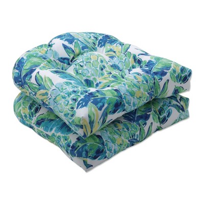 2pc 19" x 19" Outdoor/Indoor Vida Opal Blue Seat Cushion - Pillow Perfect