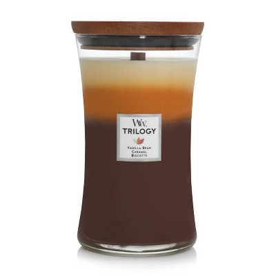 Large Hourglass Jar Candle with Wooden Lid, Café Sweets Trilogy