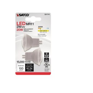 Satco - LED Bulb - MR11 - GU4 - 20 Watt Equivalence - Soft White - 2 Pack - 1 of 1