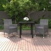 vidaXL Patio Dining Set Outdoor Table and Chair Set Poly Rattan and Glass - Gray 31.5" Table Length 2 Items - 2 of 4
