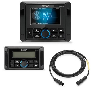 Clarion CMM-30 Marine Source Unit with Color LCD Display & CMR-20 Wired Marine Remote with 2.4" LCD Display & 6' cable - 1 of 4