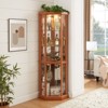 FONTOI Corner Curio Cabinet, Corner Display Cabinet, Glass Display with Adjustable Glass Shelves for Collection, Dark Oak, 16.5"*69.85"*16.5" - 4 of 4