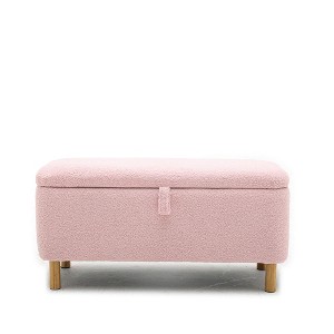 NicBex Modern 39.3" Boucle Storage Bench with Wood Legs for Bedroom and Entryway - 1 of 4