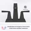 DOMETOUR Matte Black 2-Handle Bathroom Sink Faucet, 4-Inch Centerset with Pop Up Drain & Supply Lines, Lead-Free - 4 of 4
