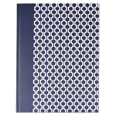 Universal Casebound Hardcover Notebook 10 1/4 x 7 5/8 Dark Blue with Hexagon Pattern 66351