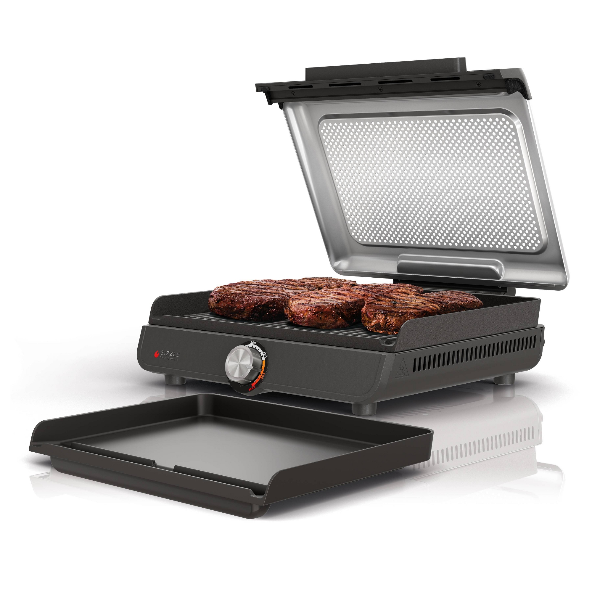Ninja Sizzle Indoor Grill & Griddle with Interchangeable Plates Gray