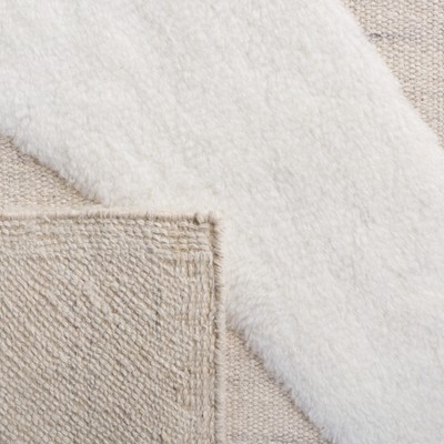 Ivory Beige Hand-knotted Wool Shag 4' x 6' Rug